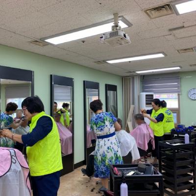 『자원봉사』 7월 병아리봉사단, 하당동새마을부녀회와  함께하는 이미용 서비스!